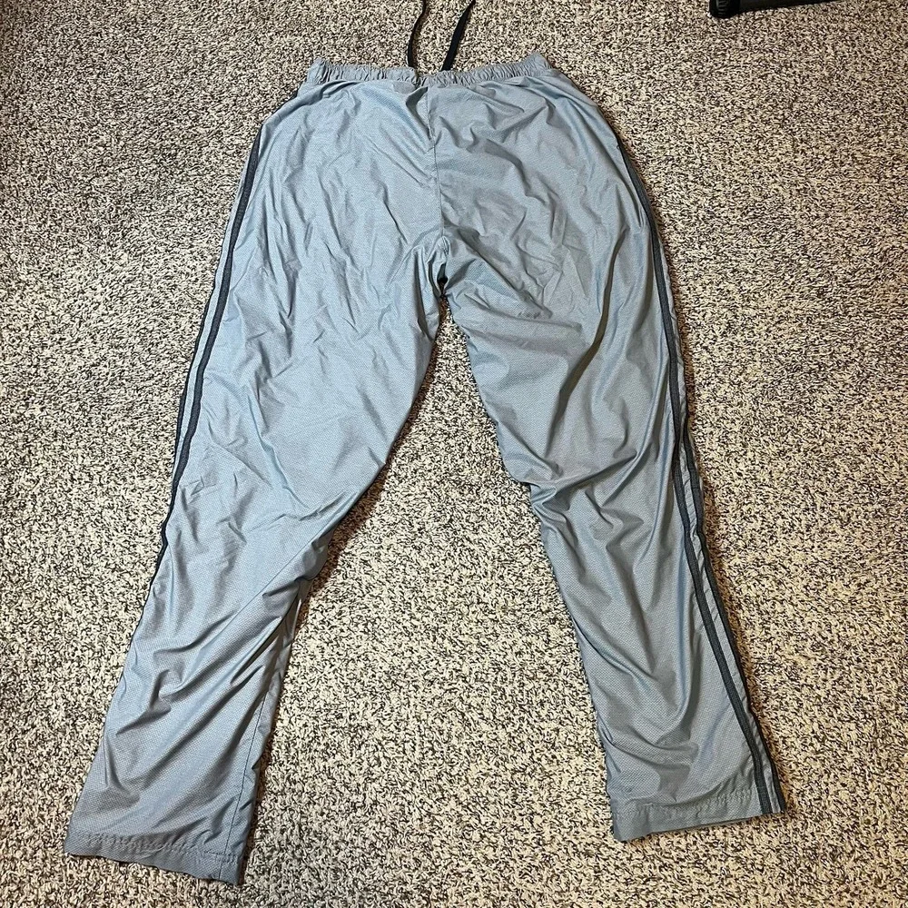 Adidas S86814 Men's Gray Wind Track Pants Size M Ankle Zip Diamond Ripstop